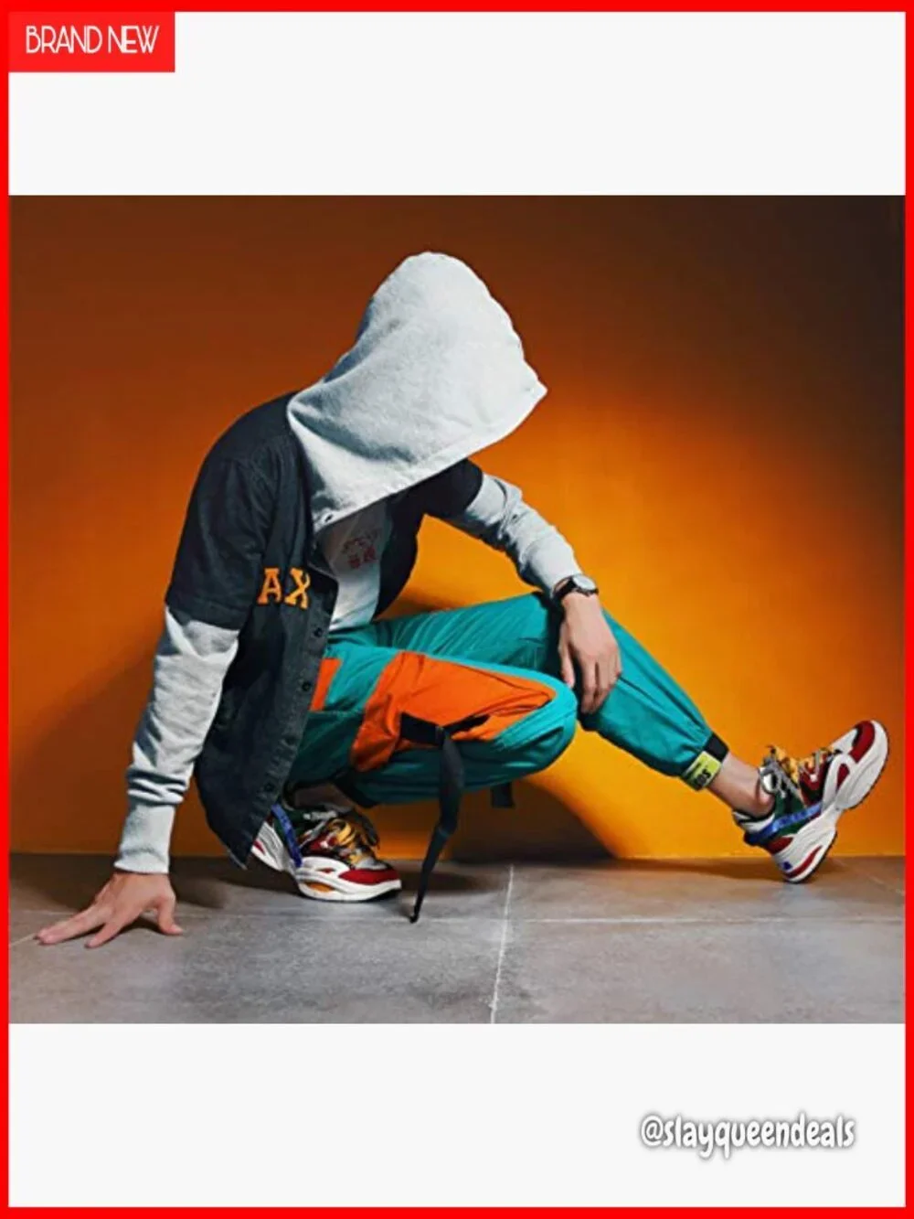 Retro Color Block Sneakers, Athletic Shoes for Walking Running Casual Wear